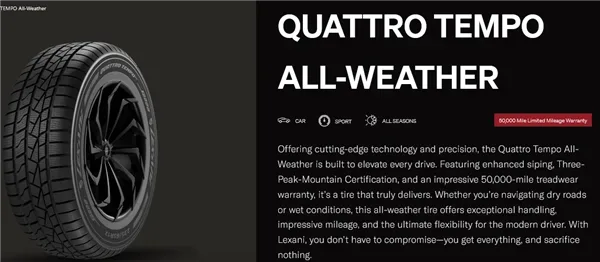 Lexani Quattro Tempo AW Blk P215/65R17