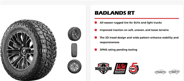 Mastertrack Badlands R/T 35X12.50R18LT