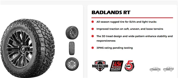 Mastertrack Badlands R/T 35X12.50R18LT